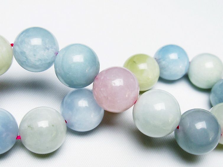 MIXベリル ブレスレット 緑柱石 14mm [t237-4649] 2枚目