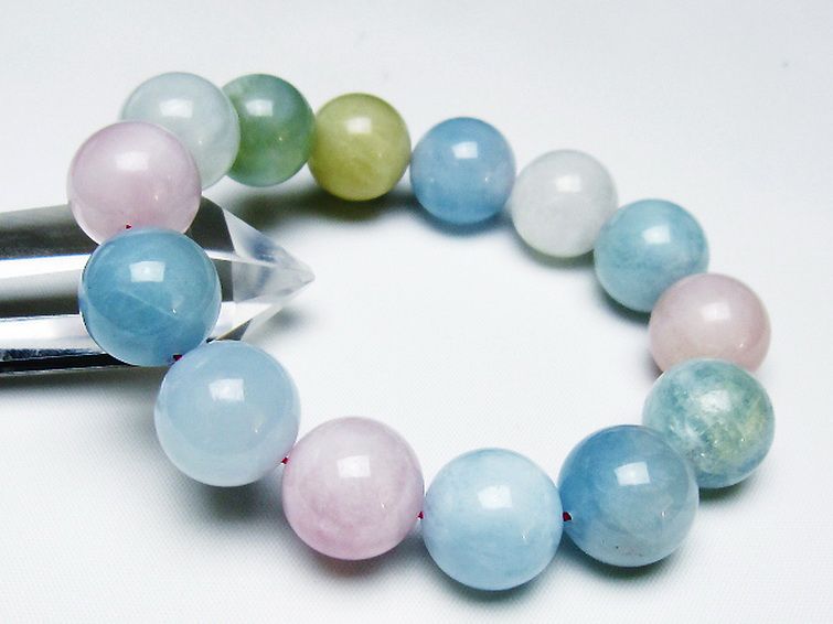 MIXベリル ブレスレット 緑柱石 16mm [t237-4650] 1枚目