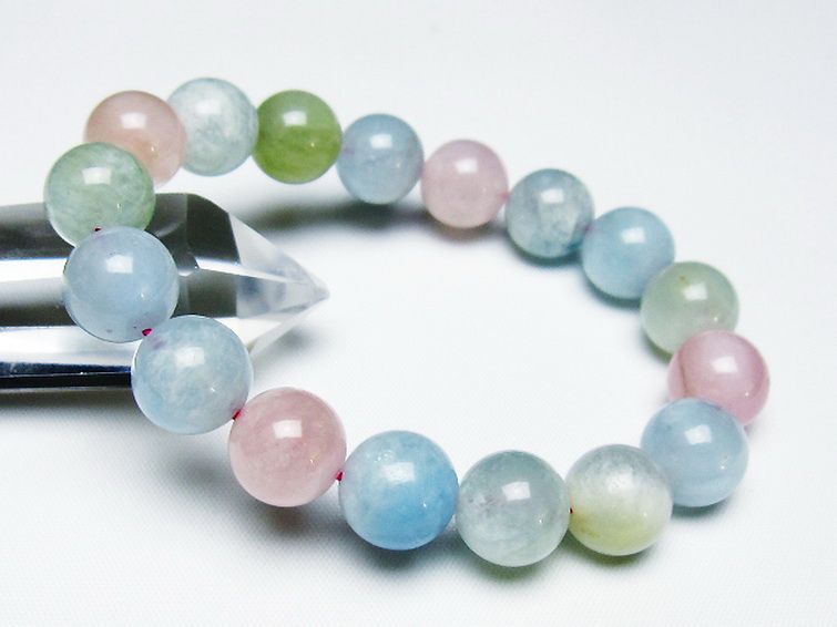 MIXベリル ブレスレット 緑柱石 12mm [t237-4659] 1枚目