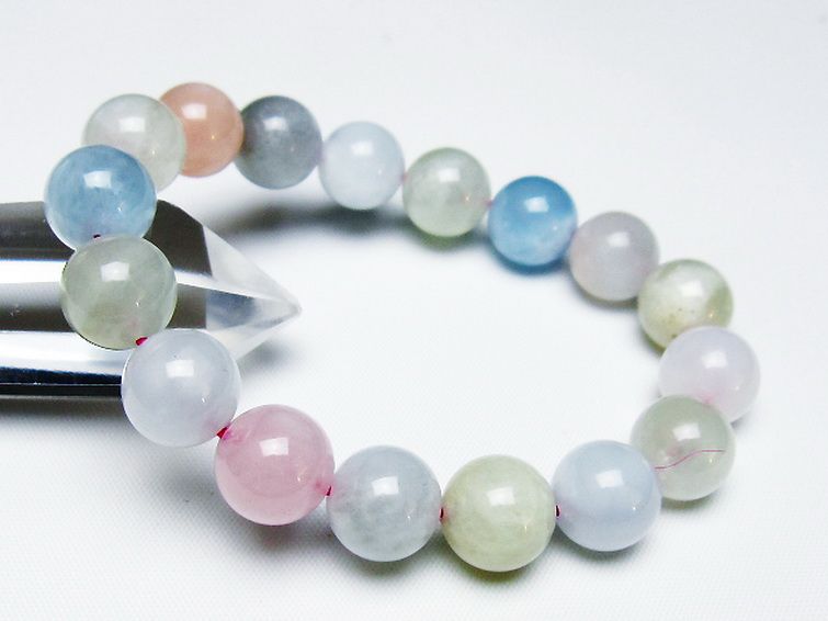 MIXベリル ブレスレット 緑柱石 12mm [t237-4668] 1枚目