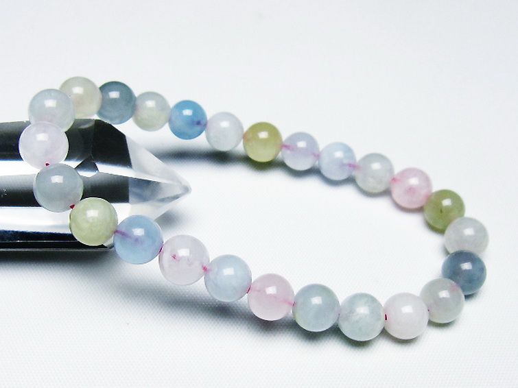 MIXベリル ブレスレット 緑柱石 8mm [t237-4728] 1枚目