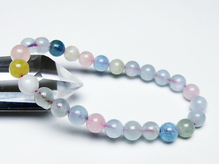 MIXベリル ブレスレット 緑柱石 7mm [t237-4751] 1枚目