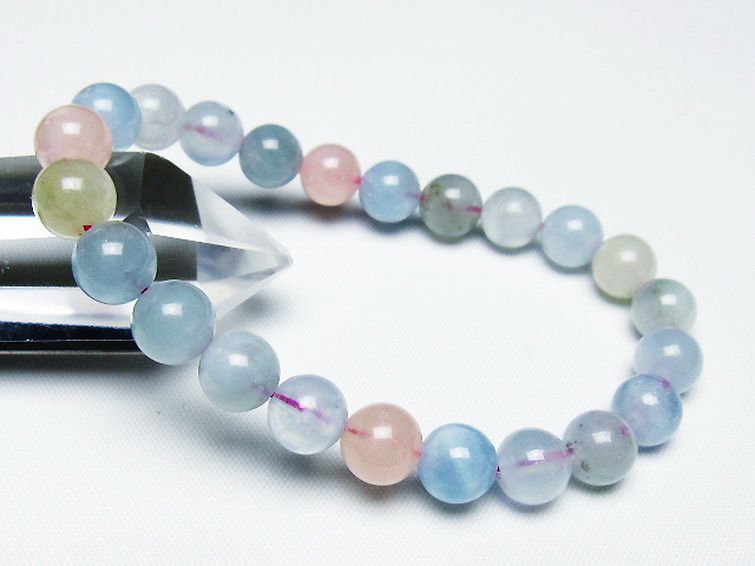 MIXベリル ブレスレット 緑柱石 8mm [t237-4756] 1枚目