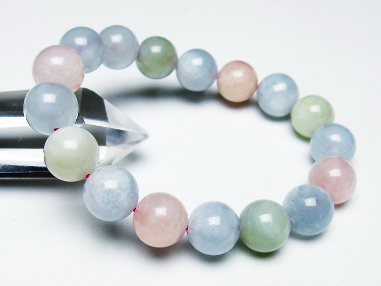 MIXベリル ブレスレット 緑柱石 12mm [t237-4765] 1枚目