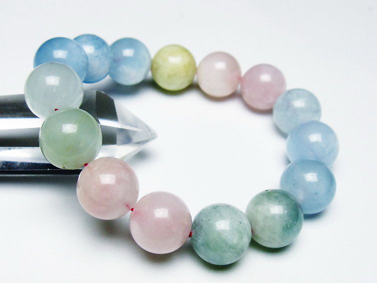 MIXベリル ブレスレット 緑柱石 14mm [t237-4768] 1枚目