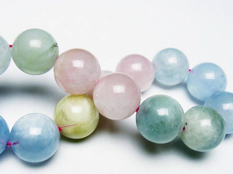 MIXベリル ブレスレット 緑柱石 14mm [t237-4768] 2枚目