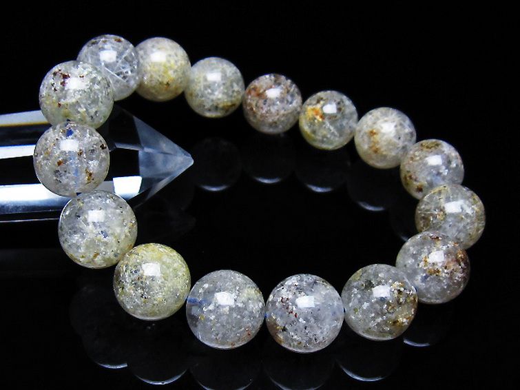 ホワイトガーデンファントムクォーツ ブレスレット 14mm [t239-3352] 1枚目