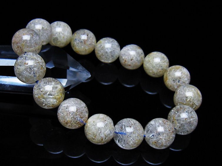 ホワイトガーデンファントムクォーツ ブレスレット 13mm [t239-3427] 1枚目