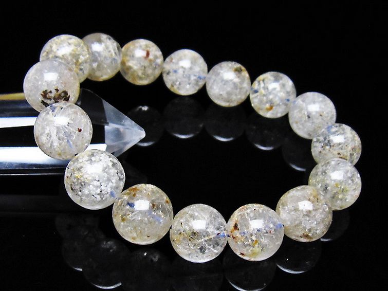 ホワイトガーデンファントムクォーツ ブレスレット 14mm [t239-3482] 1枚目