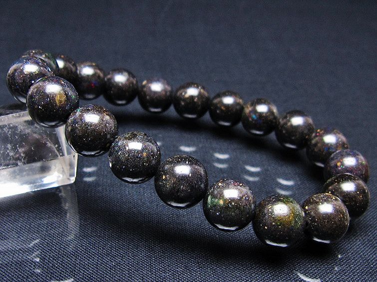 ブラックオパール ブレスレット 10mm [T249-4587] 1枚目