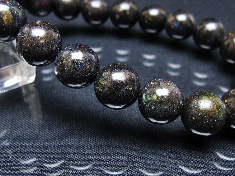 ブラックオパール ブレスレット 10mm [T249-4587] 3枚目