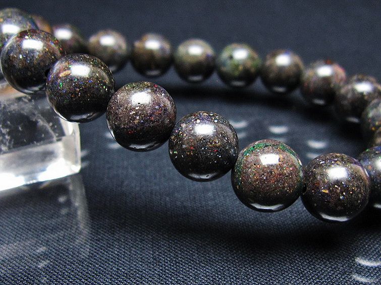 ブラックオパール ブレスレット 10mm [T249-4592] 3枚目