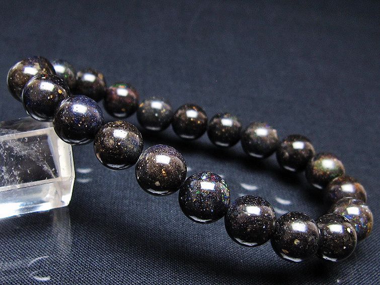 ブラックオパール ブレスレット 10mm [T249-4593] 1枚目