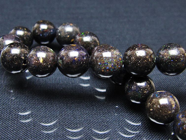 ブラックオパール ブレスレット 10mm [T249-4593] 2枚目