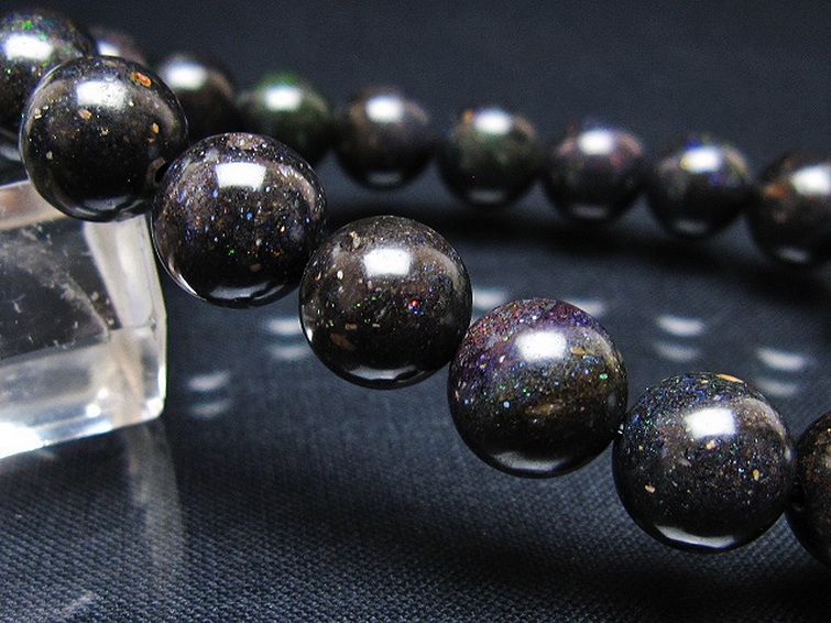 ブラックオパール ブレスレット 10mm [T249-4599] 3枚目