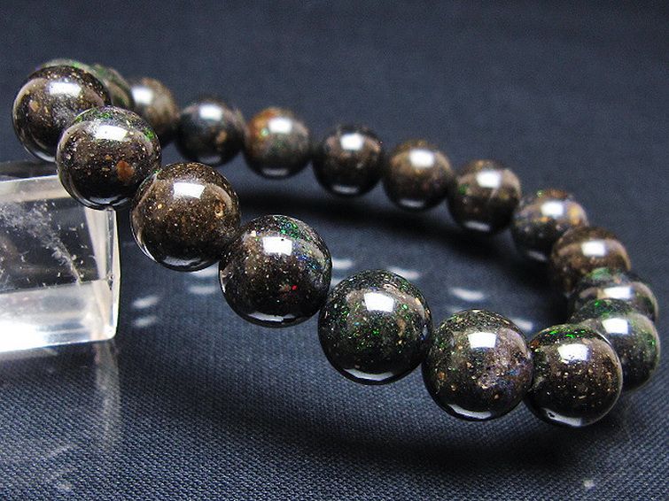 ブラックオパール ブレスレット 10mm [T249-4635] 1枚目