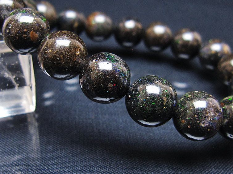 ブラックオパール ブレスレット 10mm [T249-4635] 3枚目