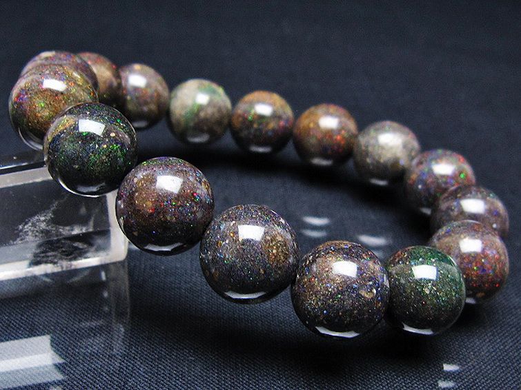 ブラックオパール ブレスレット 13mm [T249-4678] 1枚目