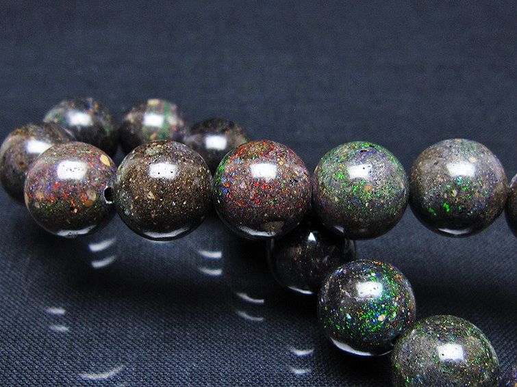 ブラックオパール ブレスレット 12mm [T249-4679] 2枚目