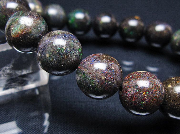 ブラックオパール ブレスレット 12mm [T249-4679] 3枚目