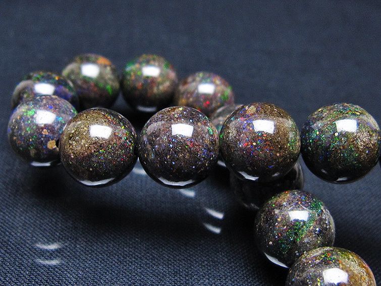 ブラックオパール ブレスレット 12mm [T249-4680] 2枚目