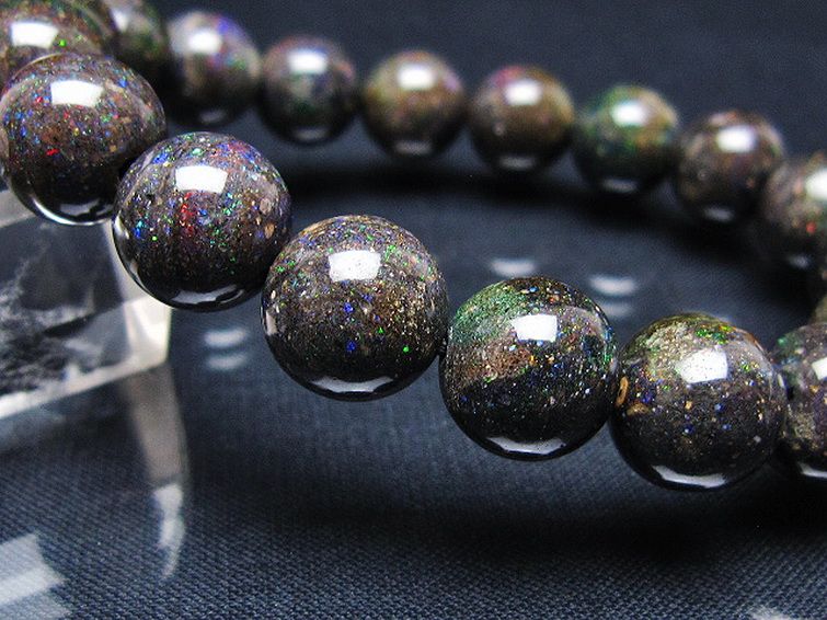 ブラックオパール ブレスレット 12mm [T249-4680] 3枚目