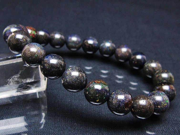 ブラックオパール ブレスレット 10mm [T249-4684] 1枚目