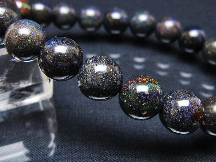 ブラックオパール ブレスレット 10mm [T249-4684] 3枚目