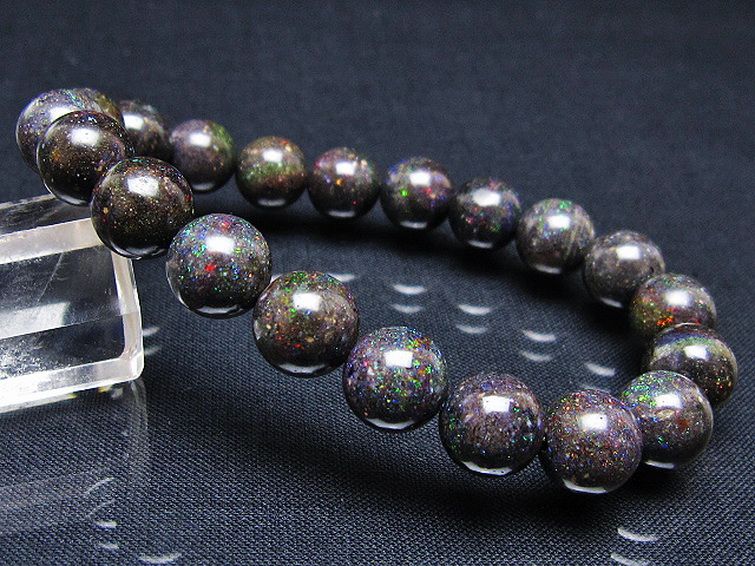 ブラックオパール ブレスレット 10mm [T249-4686] 1枚目