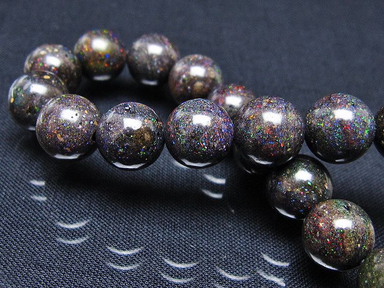 ブラックオパール ブレスレット 10mm [T249-4686] 2枚目