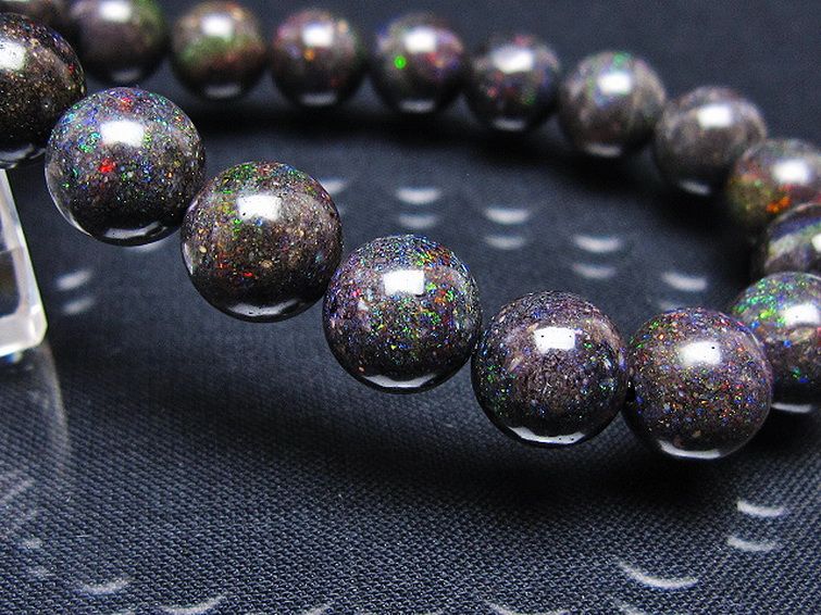 ブラックオパール ブレスレット 10mm [T249-4686] 3枚目