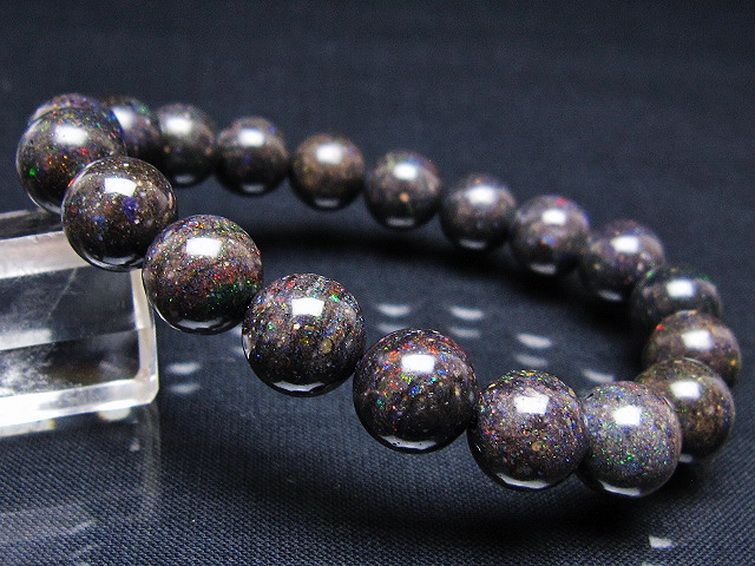 ブラックオパール ブレスレット 11mm [T249-4692] 1枚目