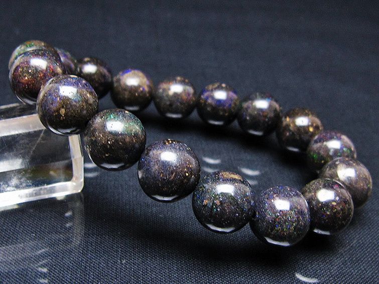 ブラックオパール ブレスレット 12mm [T249-4699] 1枚目