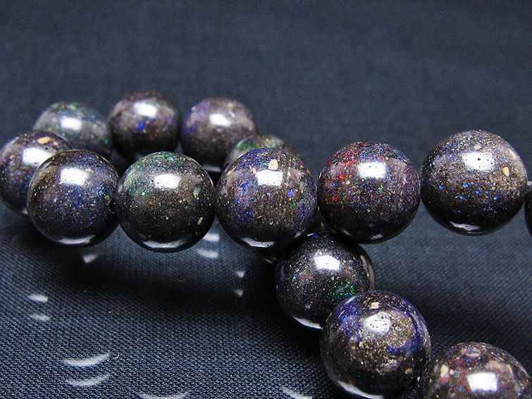 ブラックオパール ブレスレット 12mm [T249-4699] 2枚目