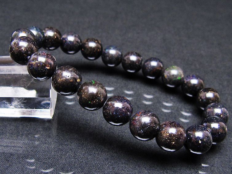 ブラックオパール ブレスレット 9mm [T249-4708] 1枚目