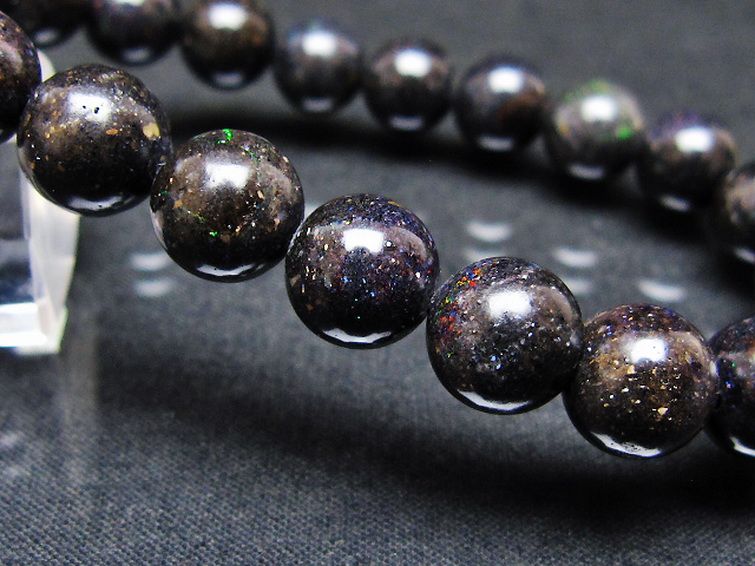 ブラックオパール ブレスレット 9mm [T249-4708] 3枚目