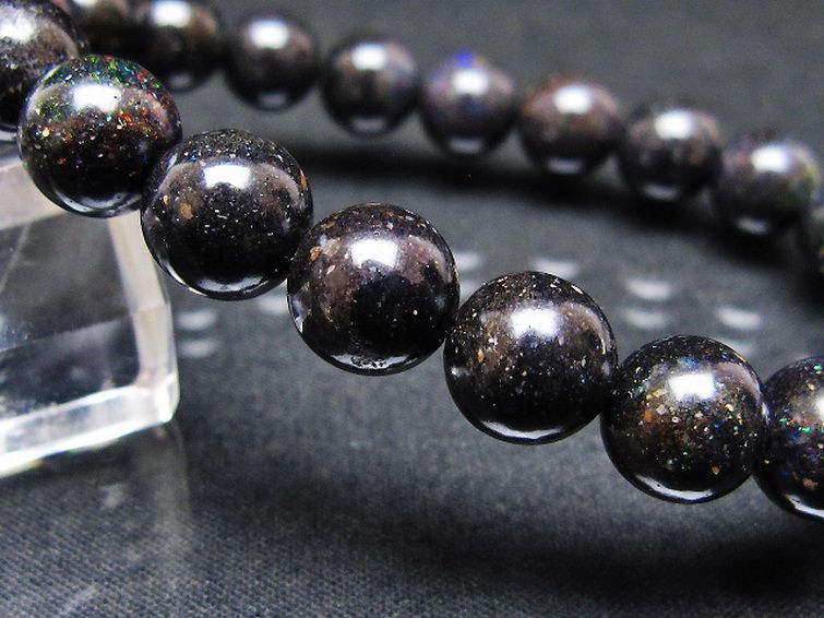 ブラックオパール ブレスレット 9mm [T249-4710] 3枚目