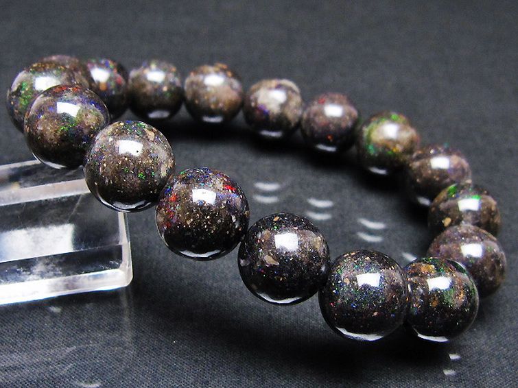 ブラックオパール ブレスレット 12mm [T249-4719] 1枚目