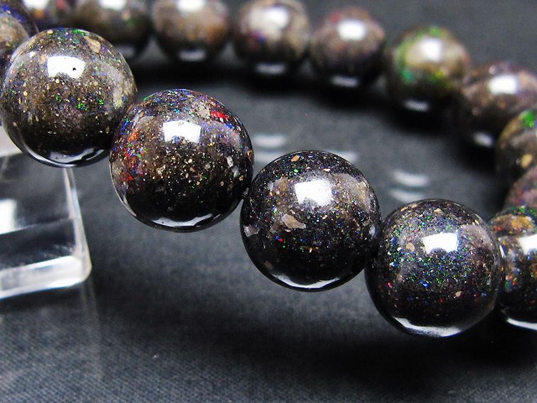 ブラックオパール ブレスレット 12mm [T249-4719] 3枚目