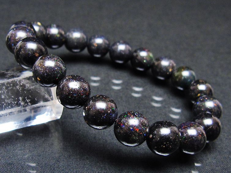 ブラックオパール ブレスレット 10mm [T249-4743] 1枚目