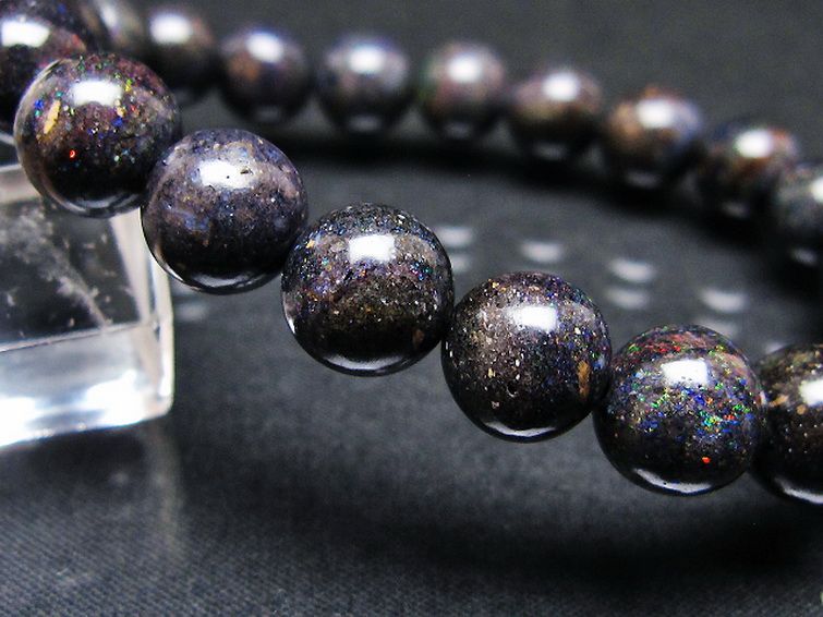 ブラックオパール ブレスレット 9mm [T249-4756] 3枚目