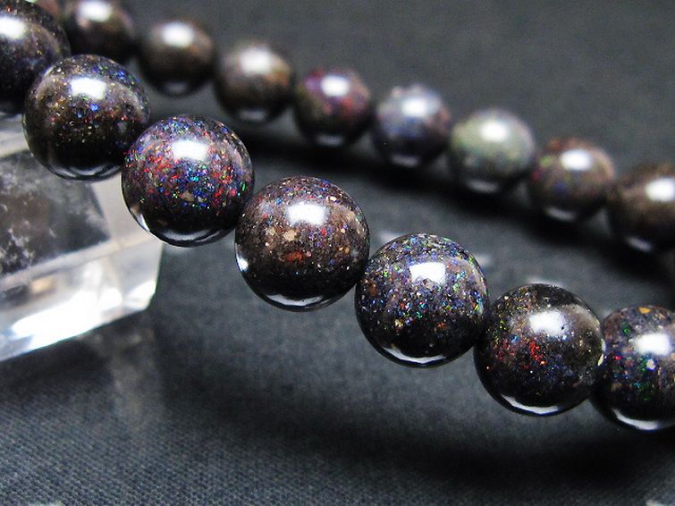 ブラックオパール ブレスレット 9mm [T249-4775] 3枚目