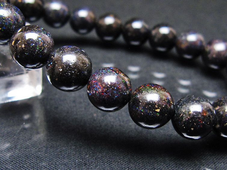 ブラックオパール ブレスレット 9mm [T249-4779] 3枚目