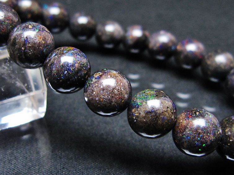 ブラックオパール ブレスレット 9mm [T249-4787] 3枚目