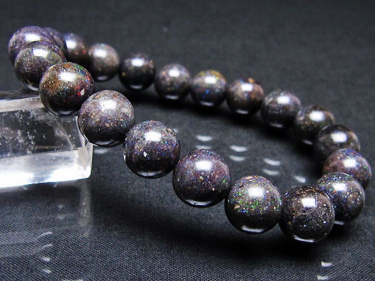 ブラックオパール ブレスレット 10mm [T249-4817] 1枚目