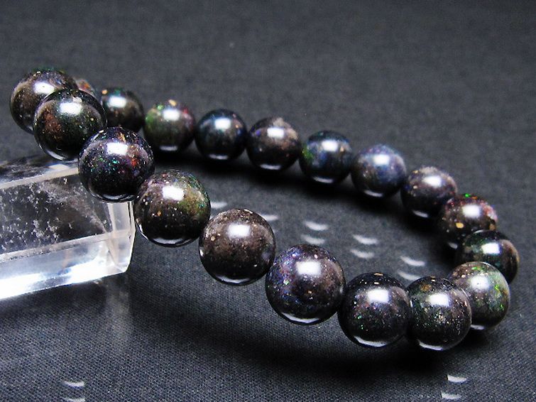 ブラックオパール ブレスレット 10mm [T249-4820] 1枚目