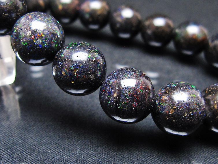 ブラックオパール ブレスレット 12mm [T249-4824] 3枚目