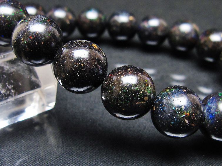 ブラックオパール ブレスレット 12mm [T249-4827] 3枚目