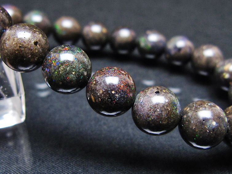 ブラックオパール ブレスレット 9mm [T249-4834] 3枚目