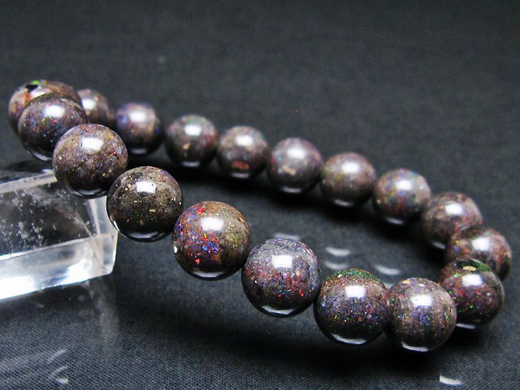 ブラックオパール ブレスレット 10mm [T249-4843] 1枚目